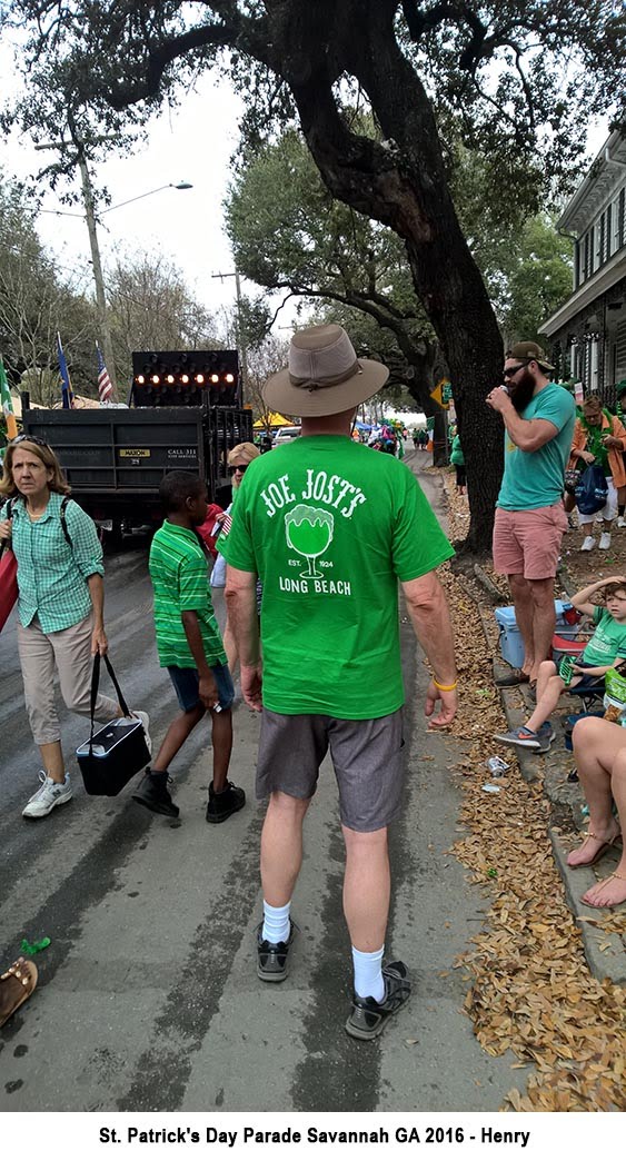 Joe Jost's shirt, St. Patrick's Day, Savannah