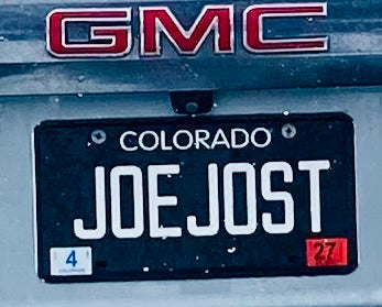 JOEJOST Colorado license plate